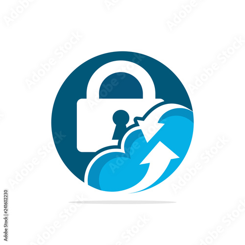 Vector illustration icon with the concept of developing a security system in cloud computing