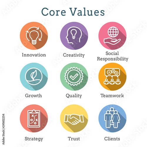 Core Values Outline / Line Icon Conveying Integrity - Purpose