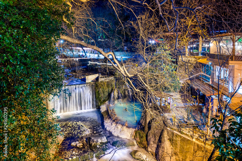 Photography Loutra Pozar Thermal Baths and hot springs in nature in Loutraki near Edessa, Ma