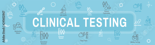 Medical Healthcare Icons w People Charting Disease or Scientific Discovery - Web Header Banner