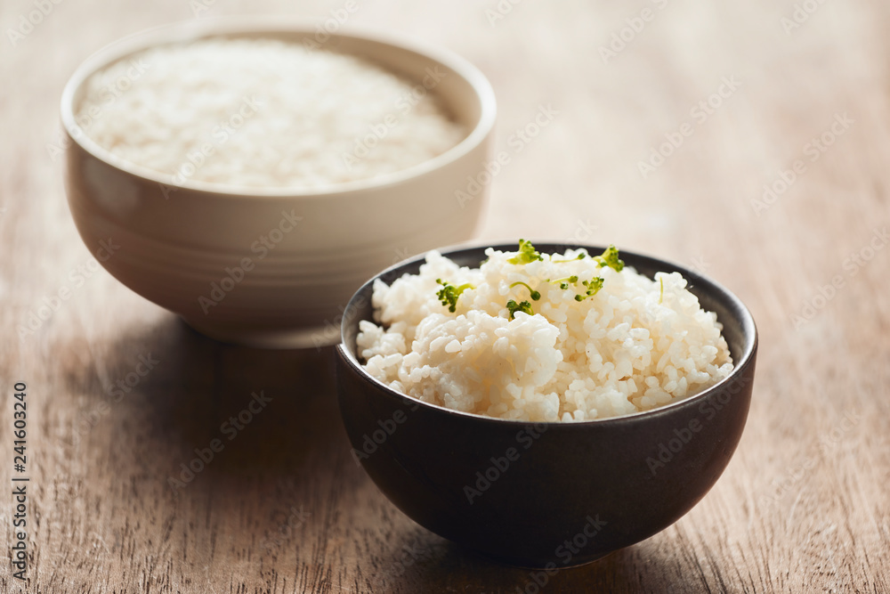 cooked jasmine rice and raw organic rice cooked jasmine rice and raw organic rice