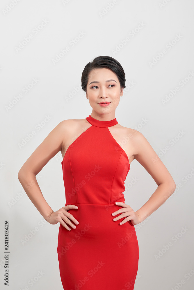 Sexy young beauty woman in red dress Sexy young beauty woman in red dress