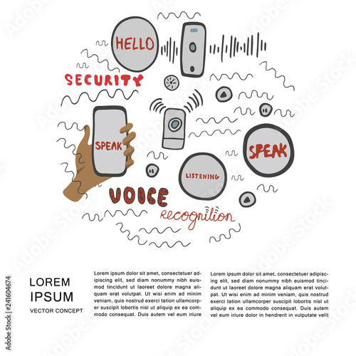 Voice recognition magazine page cartoon template. 