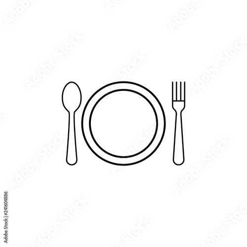 dish, spoon, knife, table etiquette icon. Can be used for web, logo, mobile app, UI, UX