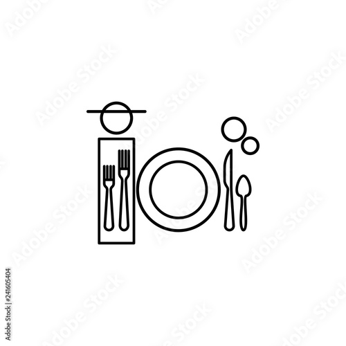 Dinner, table etiquette icon. Can be used for web, logo, mobile app, UI, UX