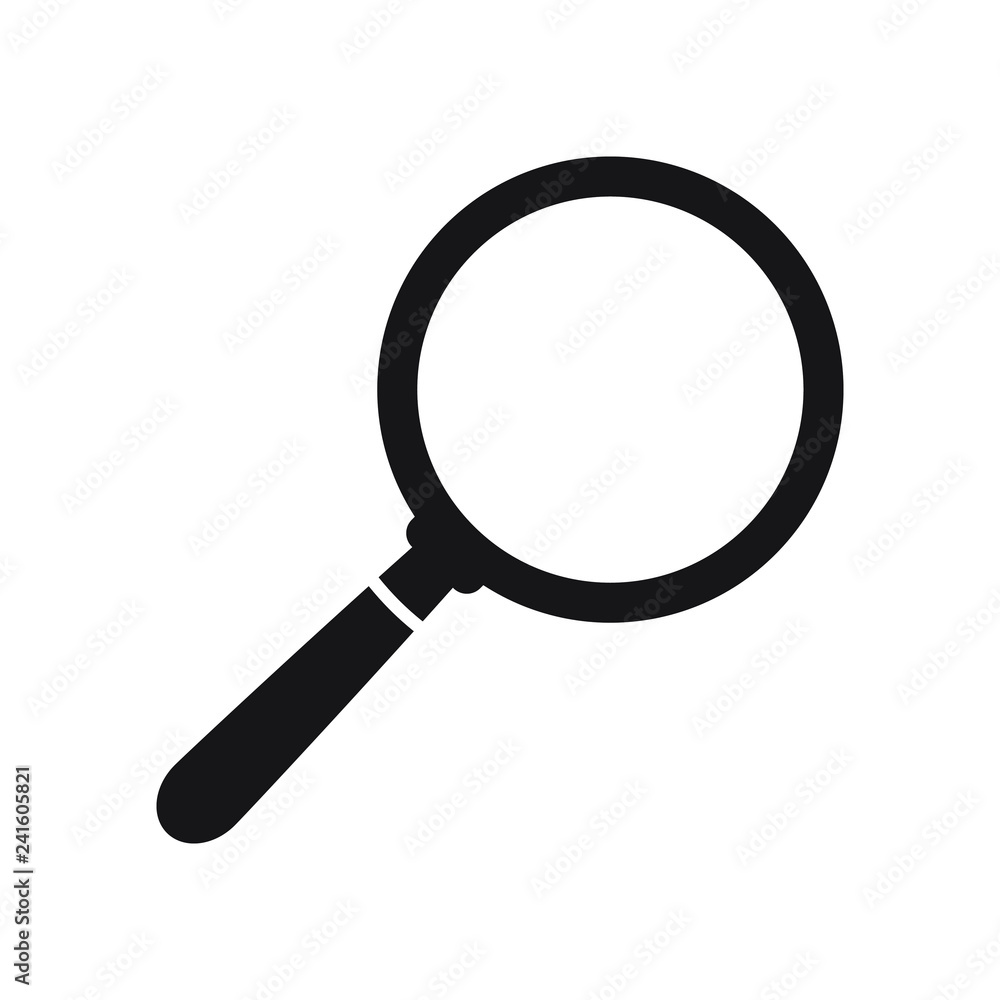 Magnifying glass icon, vector magnifier or loupe sign. Magnifying glass icon, vector magnifier or loupe sign.