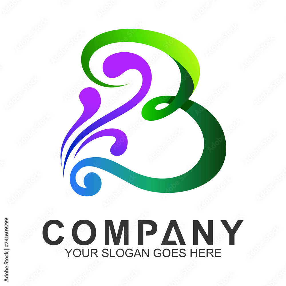 Fototapeta premium carving letter B logo design