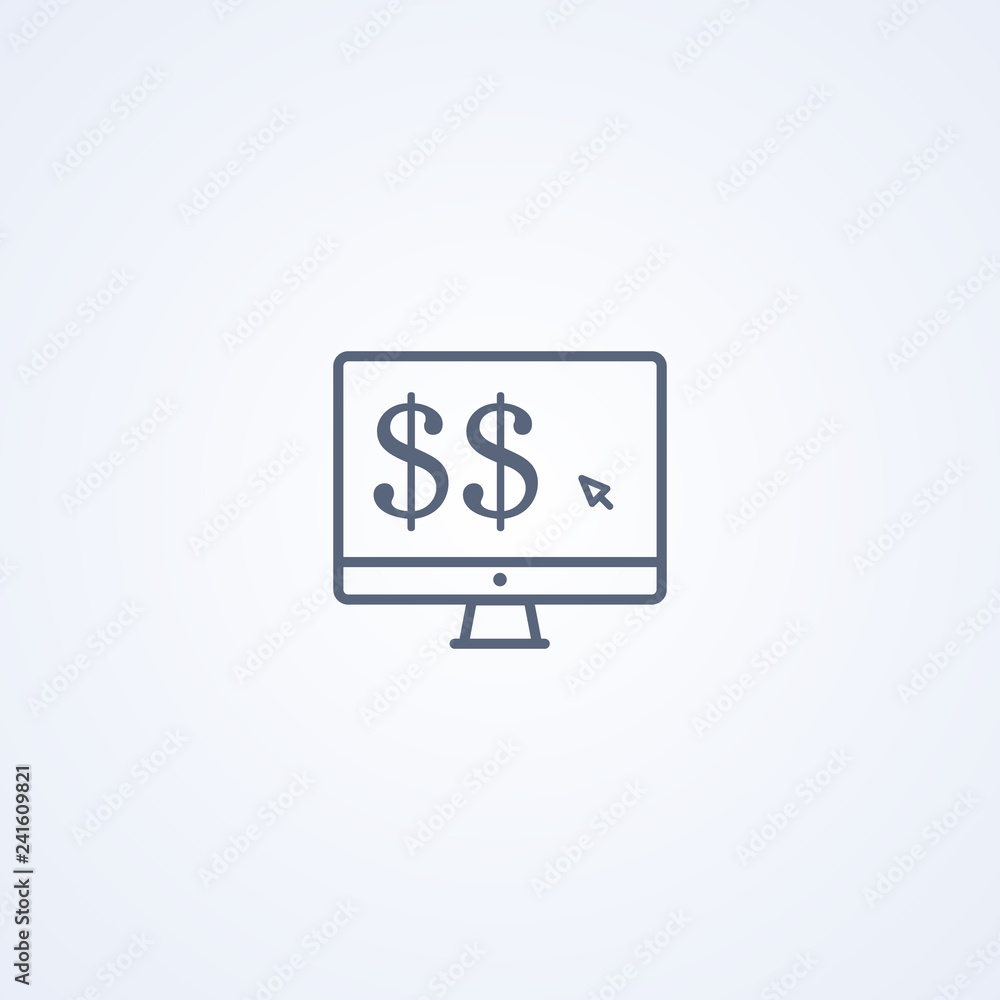 Currency monitoring, vector best gray line icon Currency monitoring, vector best gray line icon