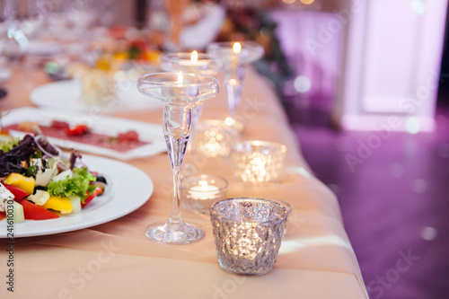 Luxury  elegant wedding reception table arrangement  floral centerpiece