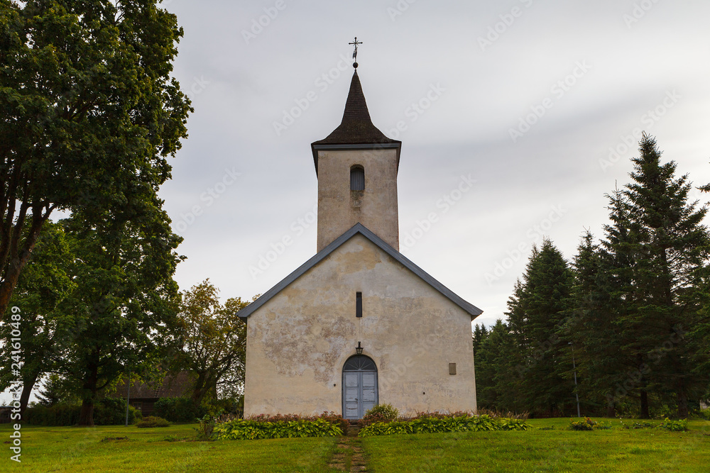 Typical Lutheran church in Estonian village