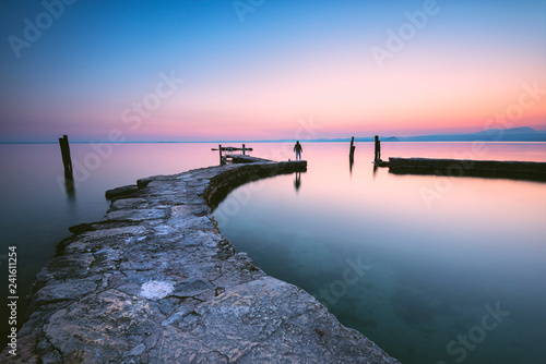 Punta San Vigilio at dawn, a beautiful resort on Lake Garda, , Verona province, Veneto, Italian Lakes photo