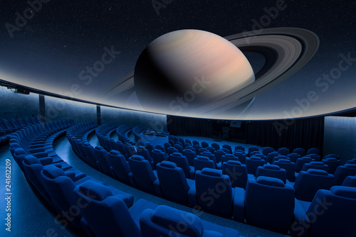 Planet Saturn projection at the big cinema