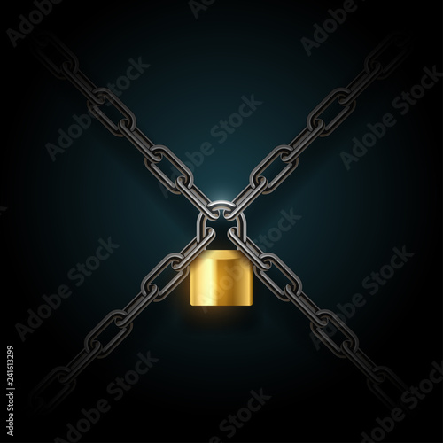 Padlock and chains