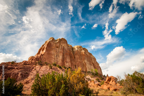 Red Rocks in Valley with big blue sky