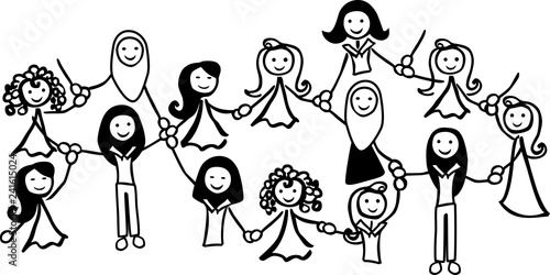 Network of females with different ethnicity by jziprian