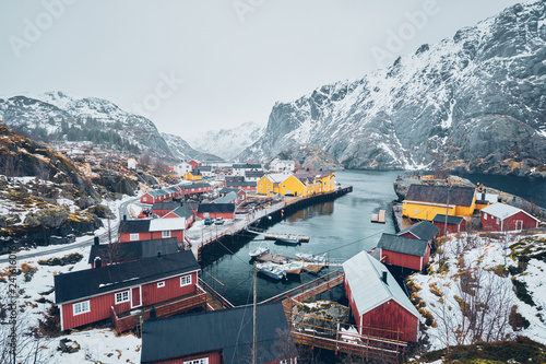 Nusfjord  fishing village in Norway © Dmitry Rukhlenko