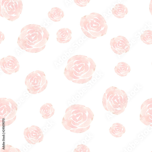 Beautiful watercolor pattern with roses flowers.