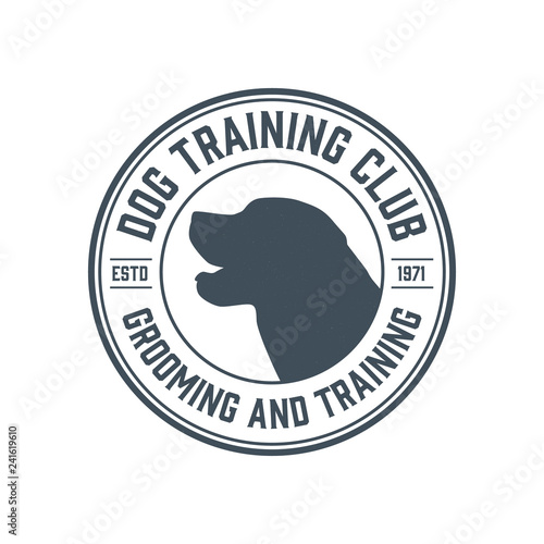 Dog training center badge templates. Design elements for logo, label, icon. Vector illustration
