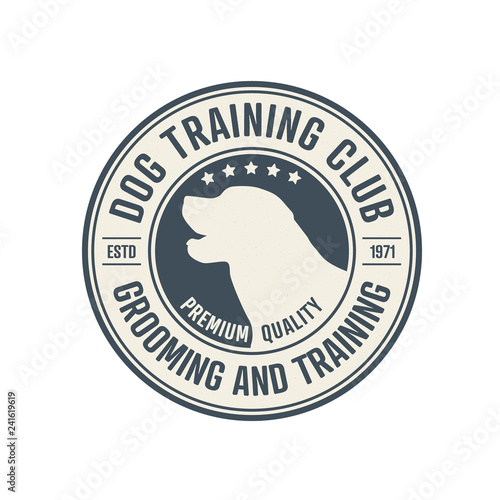 Dog training center badge templates. Design elements for logo, label, icon. Vector illustration