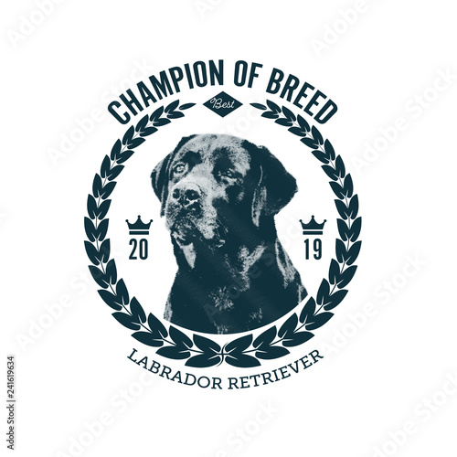 Winner Dog Show Badges template. Vector illustration.