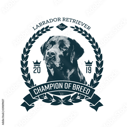 Winner Dog Show Badges template. Vector illustration.