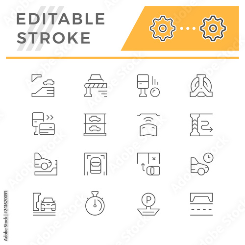 Set line icons of parking