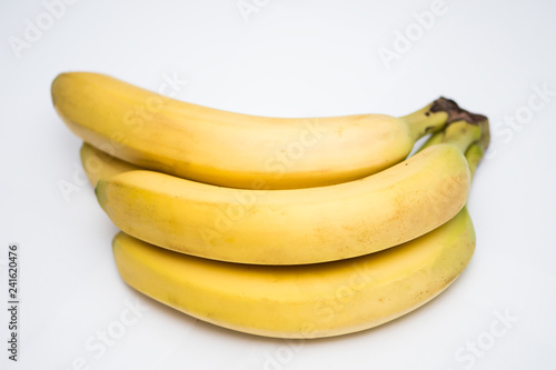 The bunch of bananas fruit on the white background