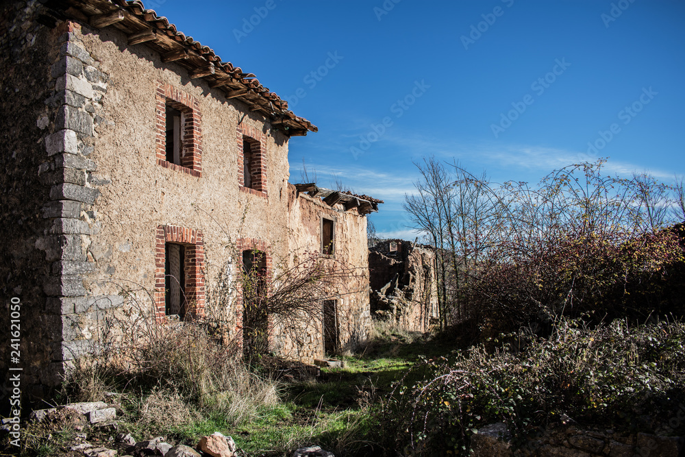 abandoned old house in mountain village