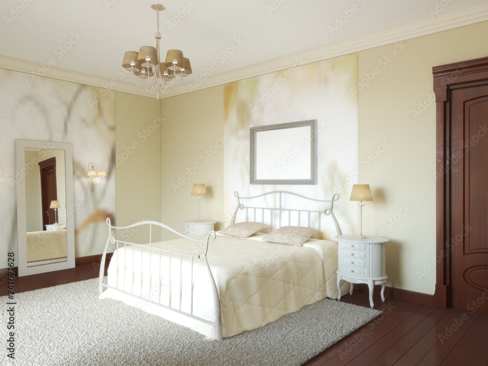 bedroom, interior visualization, 3D illustration bedroom, interior visualization, 3D illustration