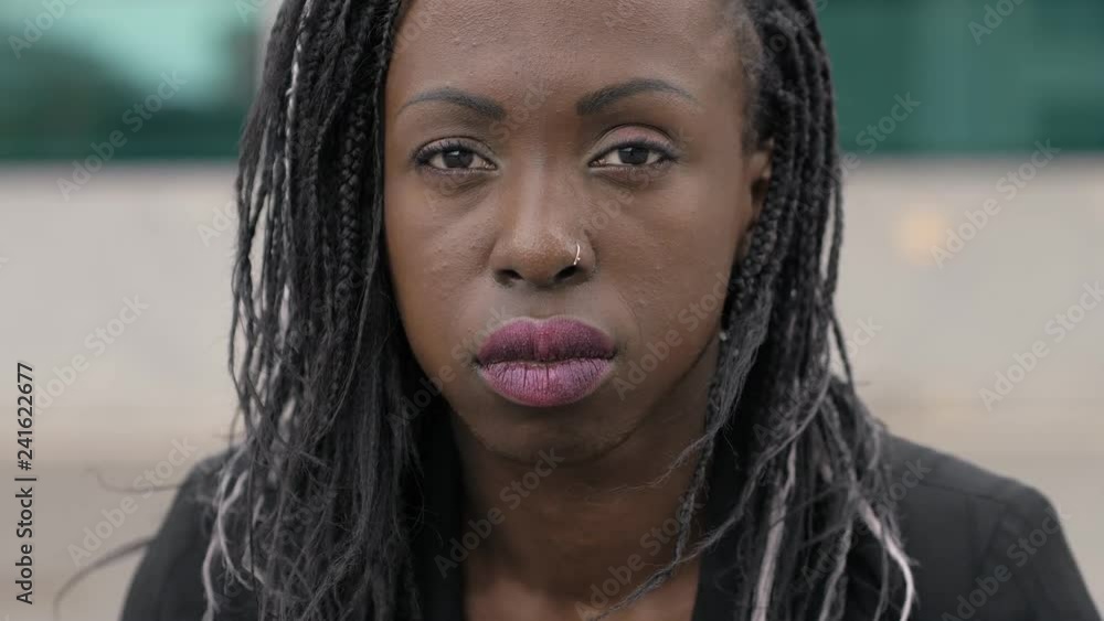 sensual confident american african woman looking at camera- close up sensual confident american african woman looking at camera- close up