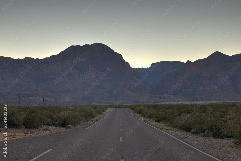 Mountain road in Big Bend National Park Texas USA