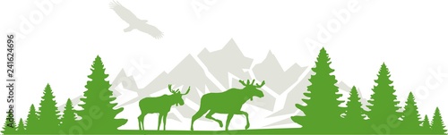 Moose Landscape Vector