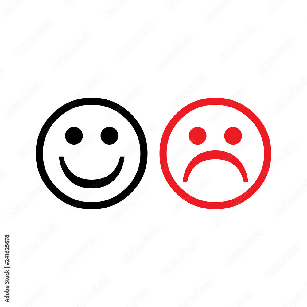 Fototapeta premium ikona uśmiech i gniew emocji