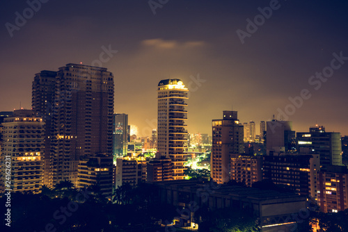 Colorful night cityscape presentation background