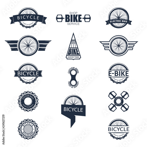Bike badge set vector. Bike logo