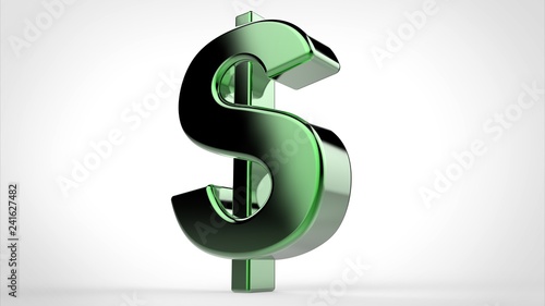 3d green dollar sign