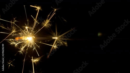 Wallpaper Mural Bengal fire on the dark black background, Christmas sparkler Torontodigital.ca