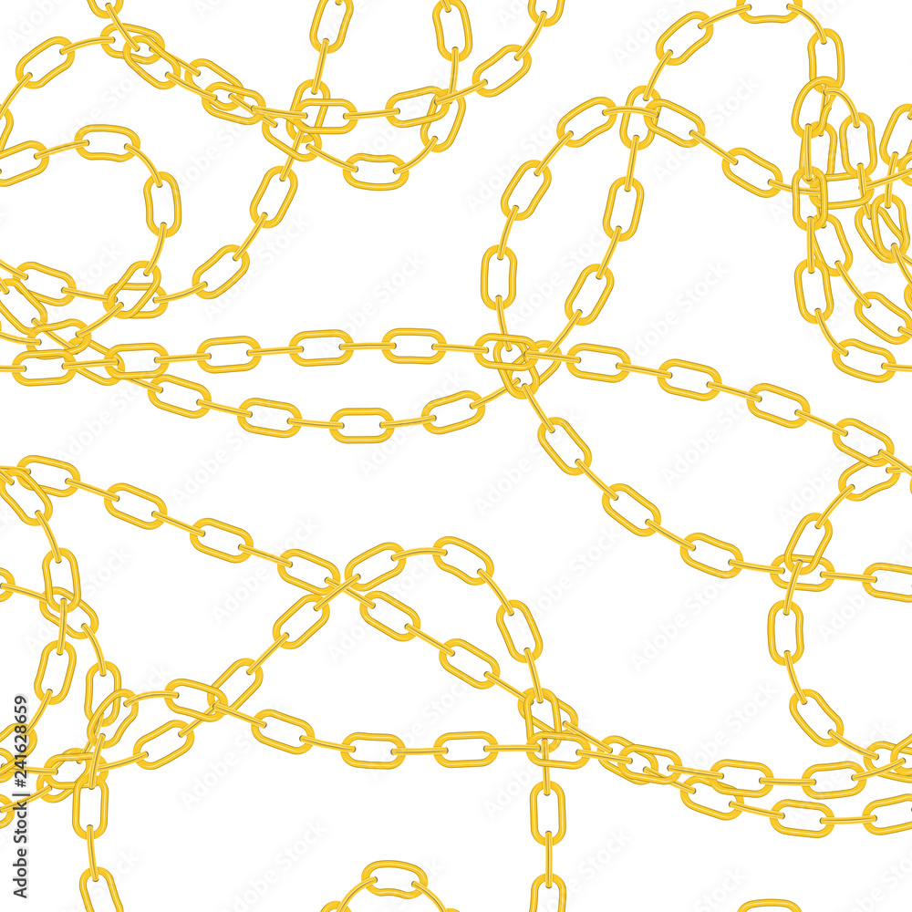 Chain Jewelry Seamless Pattern Background. Vector Illustration