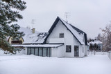 Residential house in snow on winter season