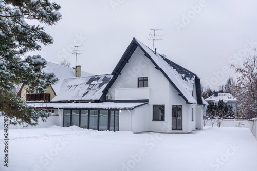Residential house in snow on winter season © alhim