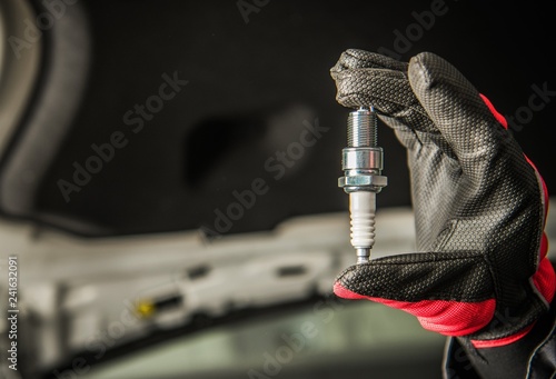 Vehicle Spark Plug in a Hand photo