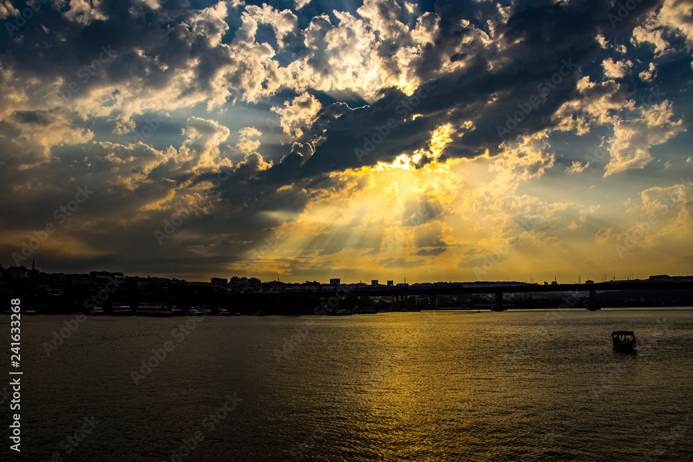 Beautiful cityscape of Istanbul during the sunset time