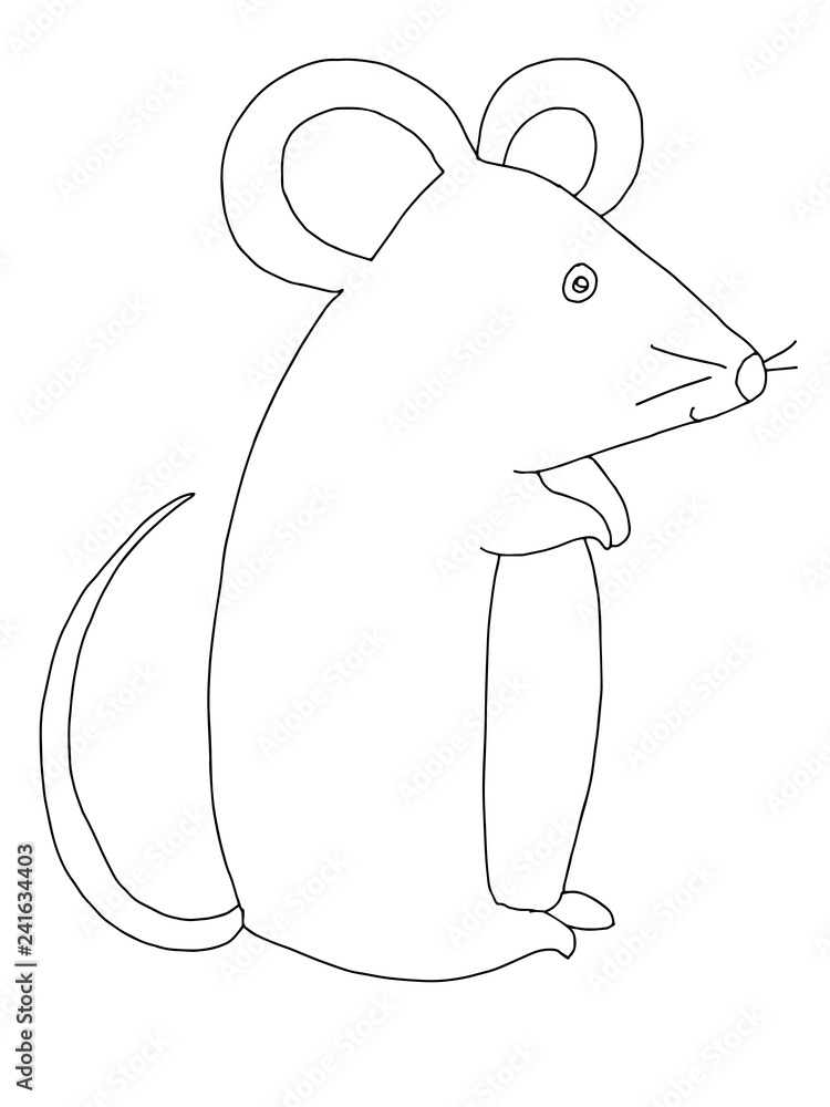 cute cartoon mouse animal illustration coloring drawing line Stock  Illustration | Adobe Stock