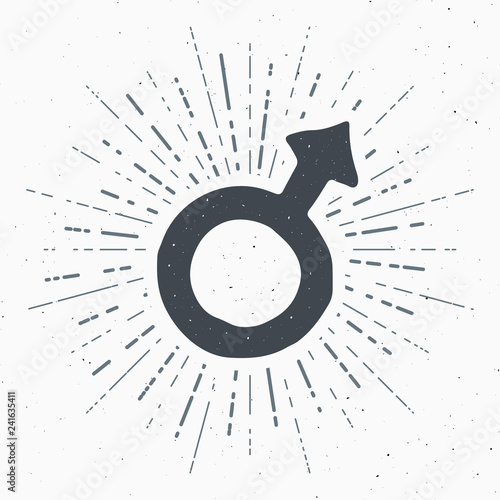 Mars vintage label, Hand drawn sketch, grunge textured retro badge, typography design t-shirt print, vector illustration