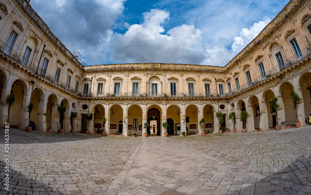 Palazzo dei Celestini, Beautiful panoramic view of the famous palace dei Celestini landmark, in Lecce region - Italy