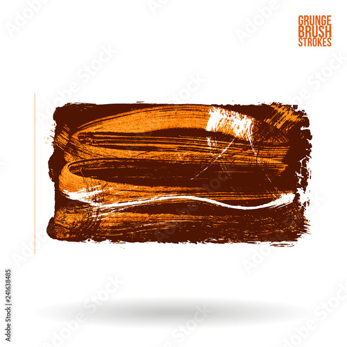Brush stroke and texture. Grunge vector abstract hand - painted element. Underline and border design.