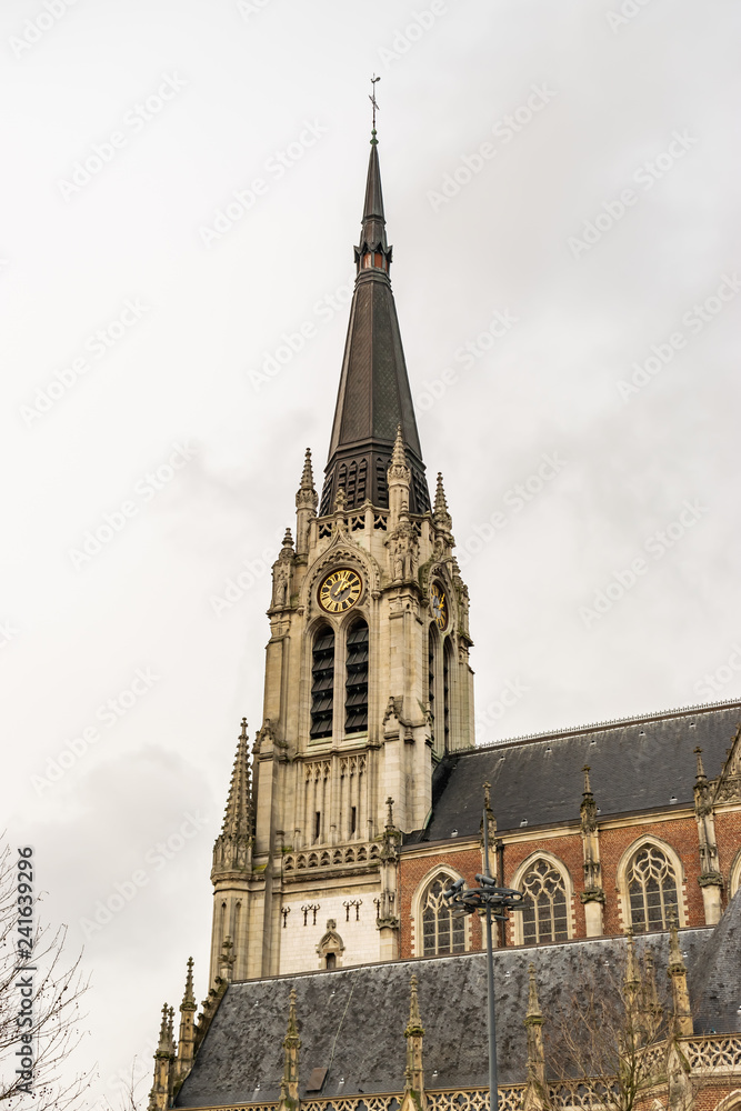 Saint-Christophe details church in the neo-Gothic style in the city of Tourcoing in France.Department Nord-Pas-de-Calais.