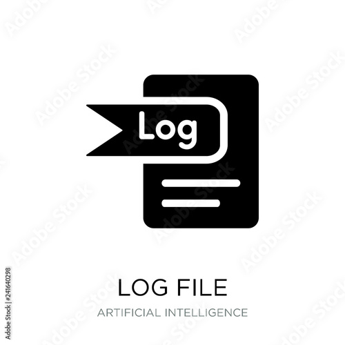 log file icon vector on white background, log file trendy filled photo