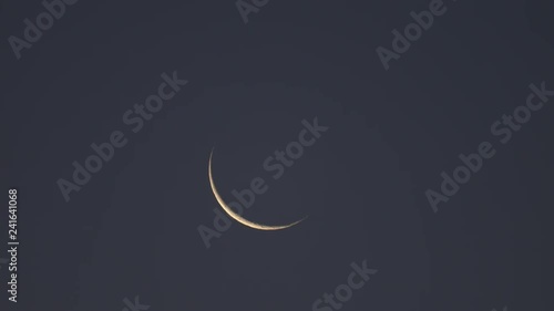 Tokyo,Japan-January 4, 2019: Earthshine observed in Tokyo, Japan, in the morning of Jan 4, 2019
