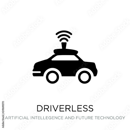 driverless autonomous car icon vector on white background, drive